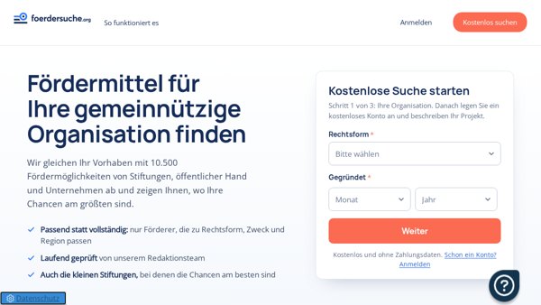 foerdersuche.org: neue Oberfläche und über 10.600 Förderprogramme